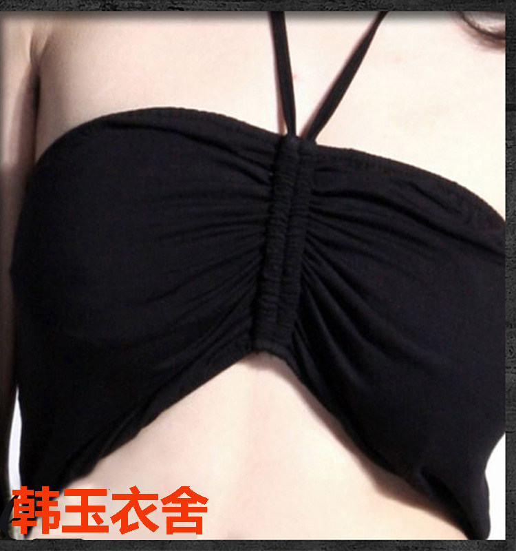 吊带围胸性感裹胸黑色抹胸纯棉打底运动漏肩内衣无钢圈防走光