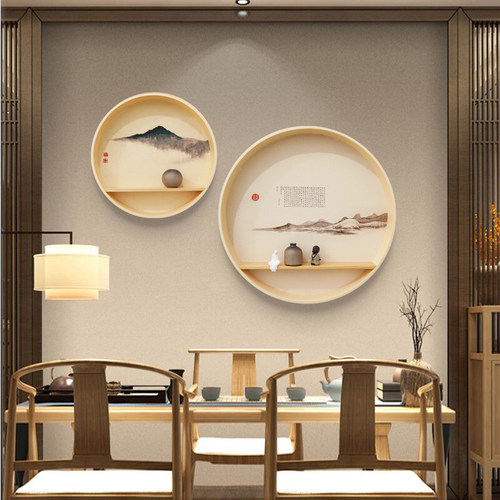 立体新中式风书房心经茶室装饰画