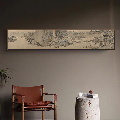客厅餐厅新中式山水画水墨挂画