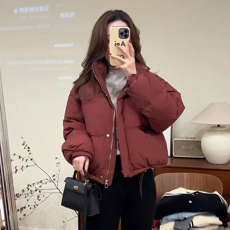 面包服超好看加厚短款服女2025冬季新款韩版小个子白鸭绒外套