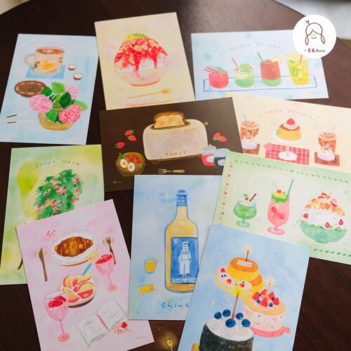 原创美妙夏日刨冰甜品礼物卡片