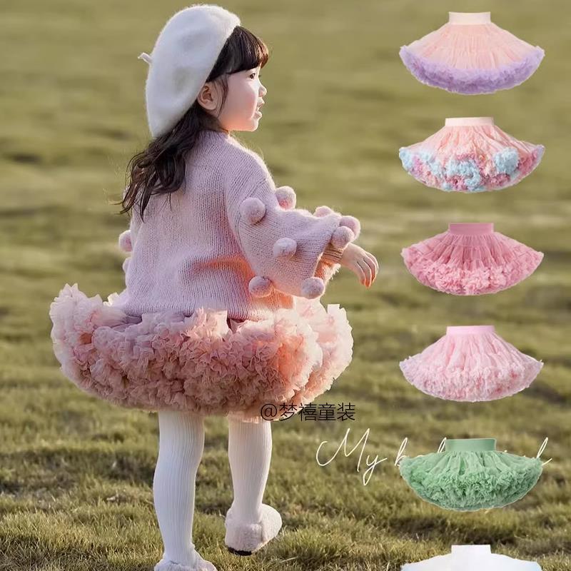 tutu裙女童春秋蓬蓬裙2025新款加蓬公主裙寶寶蛋糕裙子周歲宴生日