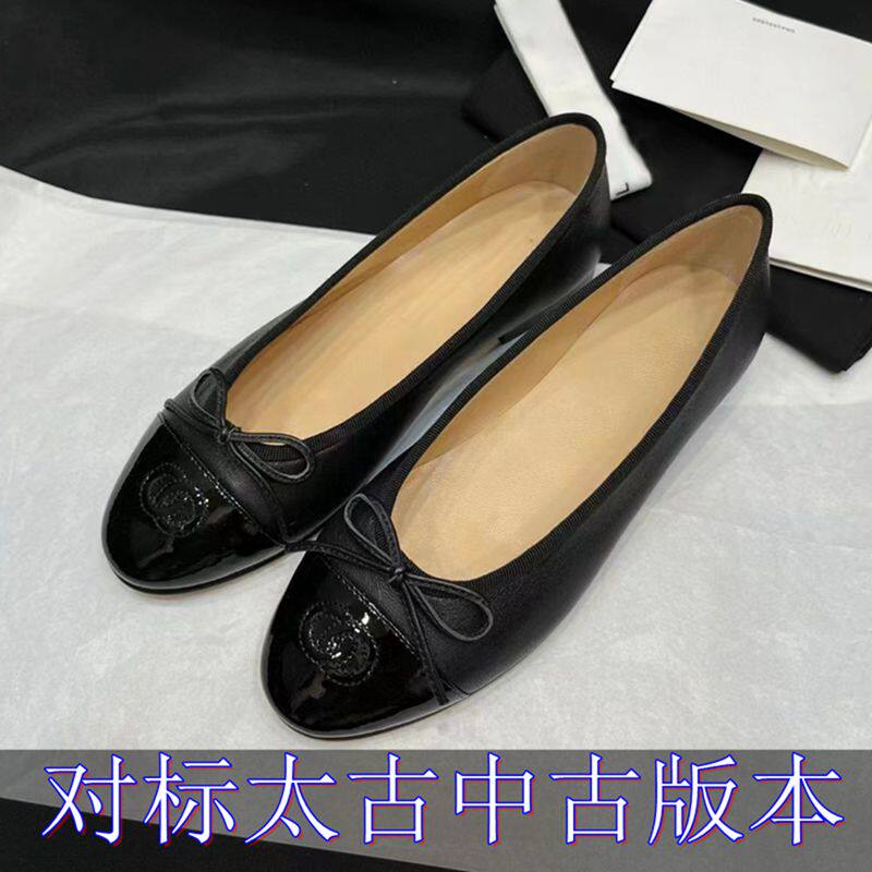 여성을위한 XIAOXIANGFENG 발레 신발 2024 봄 새로운 색상 여성을위한 플랫 신발과 일치하는 양모 신발 나비 축제 얕은 입 신발