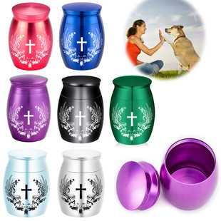 亚马逊新品 宠物遗体毛发骨灰罐子坛子铝合金骨灰盒迷你香水瓶