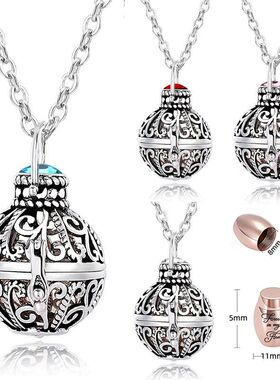 琴音珠宝拉骨灰盒项链吊坠镂空可打开Forever in my heart骨灰罐