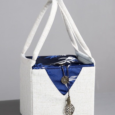 刺绣宠物骨灰手提袋 中式骨灰罐棺椁 猫咪狗狗去世火化便携骨灰袋