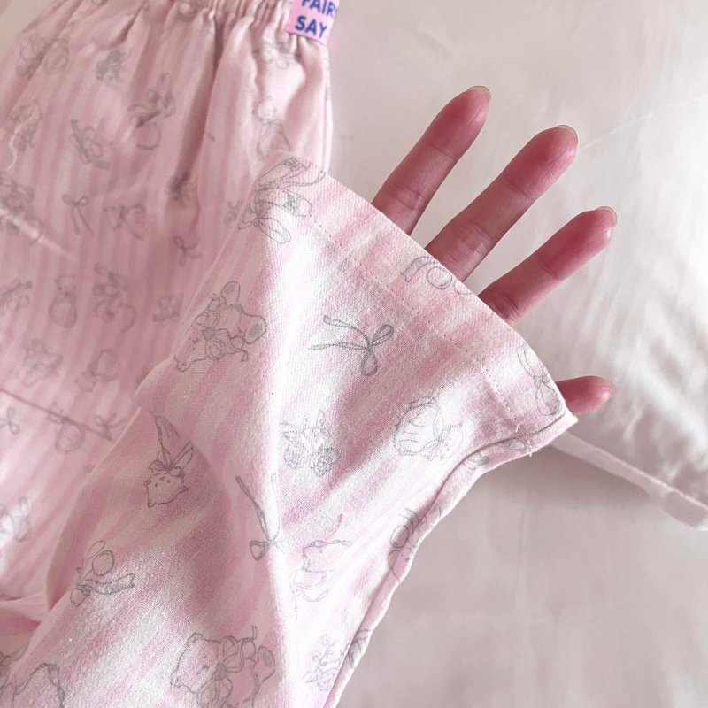 侘町春秋睡衣女款2026新款粉条纹小熊纯棉磨毛甜美卡通可外穿套装,女士内衣/男士内衣/家居服,睡衣/家居服套装,淘宝优惠券,粉丝福利购,淘宝优惠卷