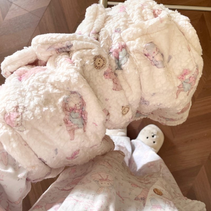 侘町小熊兔子冬季2025新款保暖睡衣女软糯羊羔毛绒套装甜美家居服,女士内衣/男士内衣/家居服,睡衣/家居服套装,淘宝优惠券,粉丝福利购,淘宝优惠卷