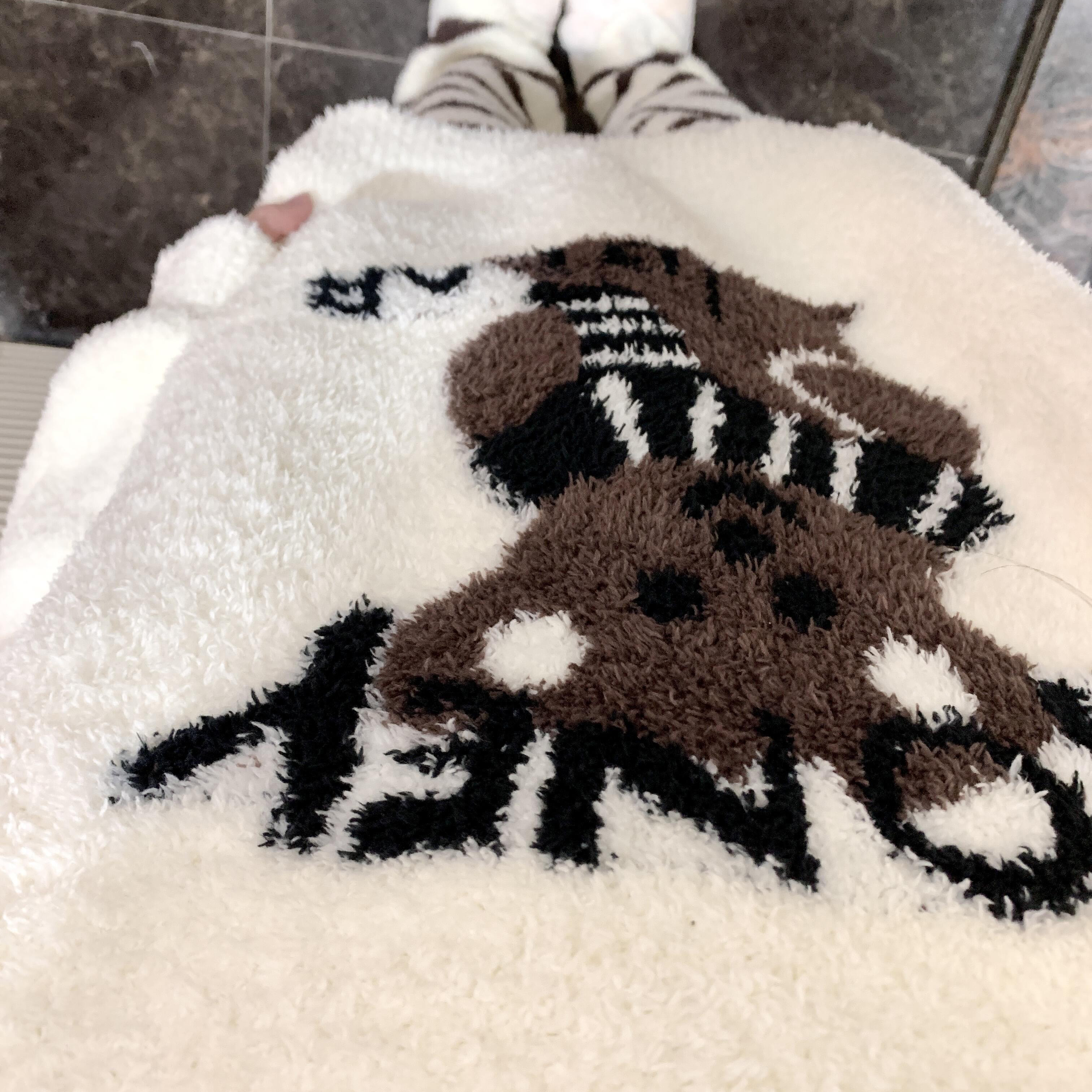 侘町2025新款条纹小熊半边绒套头卡通睡衣女秋冬款保暖加绒家居服