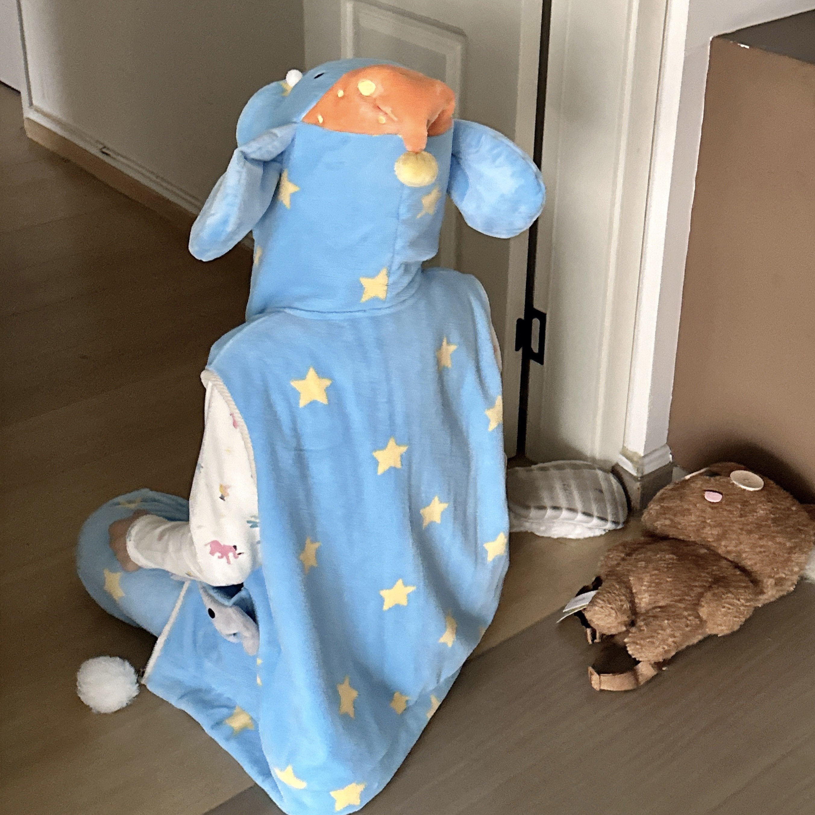 侘町2025新款笨笨大象法兰绒保暖秋冬季马甲卡通可外穿加厚背心女