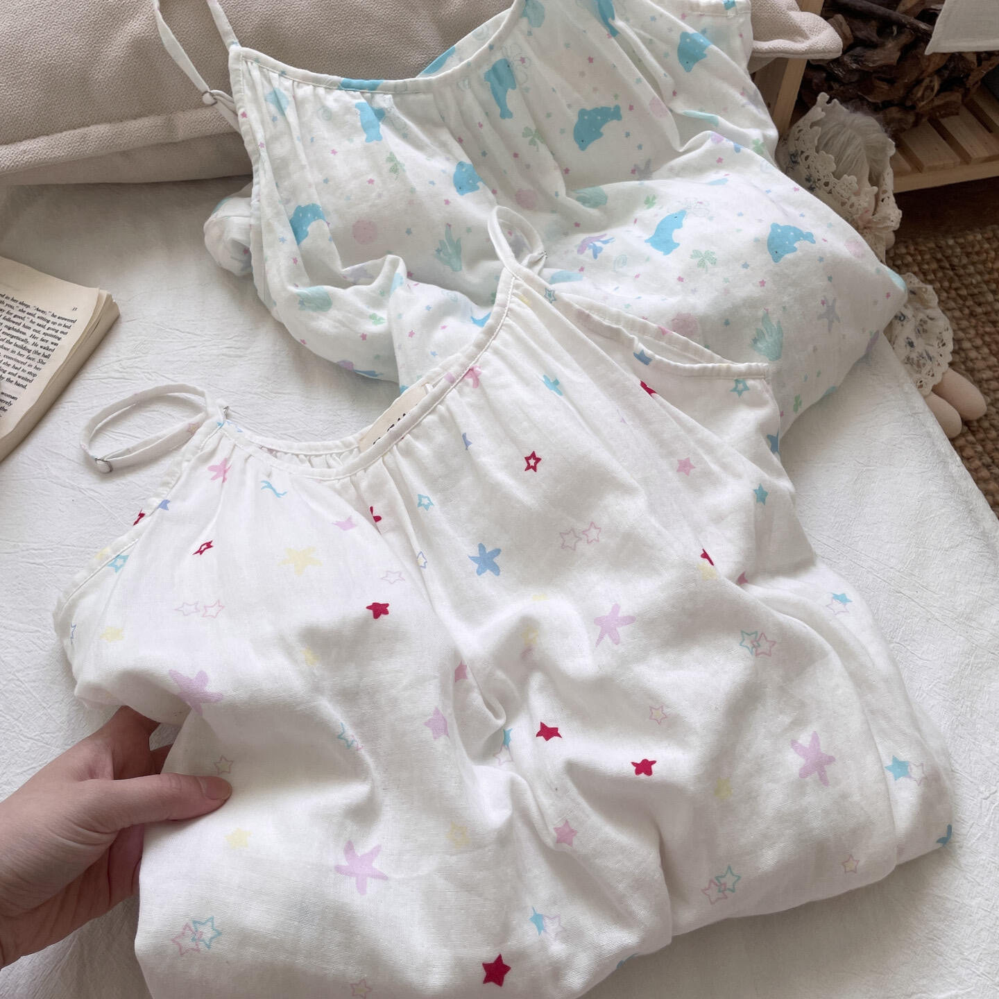 侘町2025年夏季新款星冰乐休闲吊带纯棉睡裙带胸垫女款卡通家居裙,女士内衣/男士内衣/家居服,睡衣/家居服套装,淘宝优惠券,粉丝福利购,淘宝优惠卷