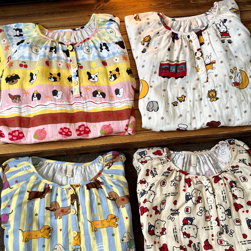 侘町2025新款腊肠狗狗纯棉短袖圆领睡裙女夏天季可外穿家居服夏款