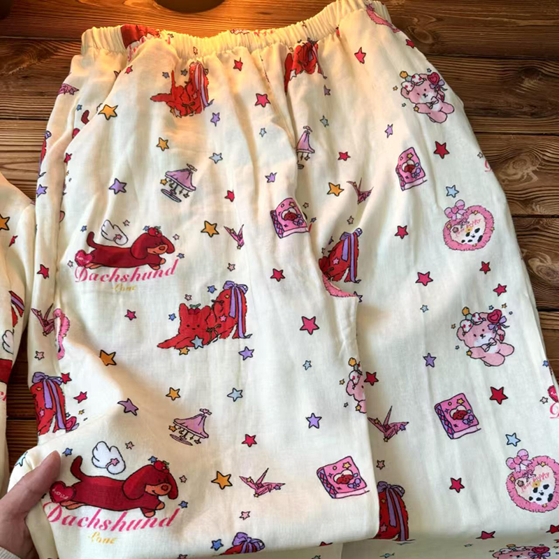 侘町2025新款星星熊睡裤女春夏款防蚊可外穿卡通居家裤单长裤夏季