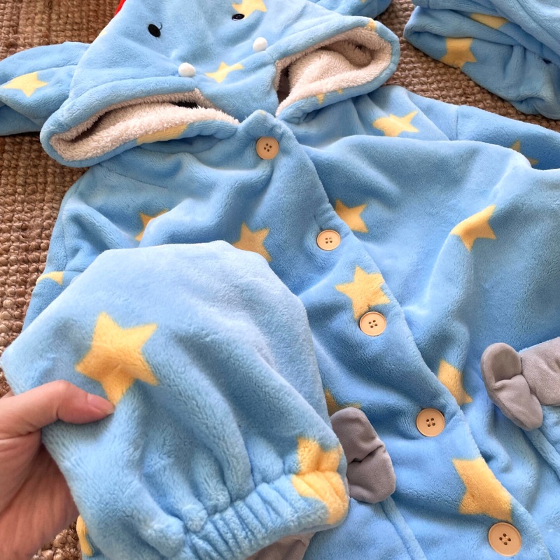 侘町笨笨大象分体2025新款冬季保暖睡衣女长袖套装法兰绒家居服