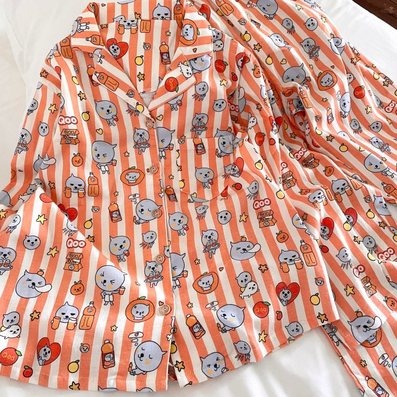 侘町睡衣女2025新款纯棉酷儿长袖长裤亲肤秋冬季可外穿居家服套装