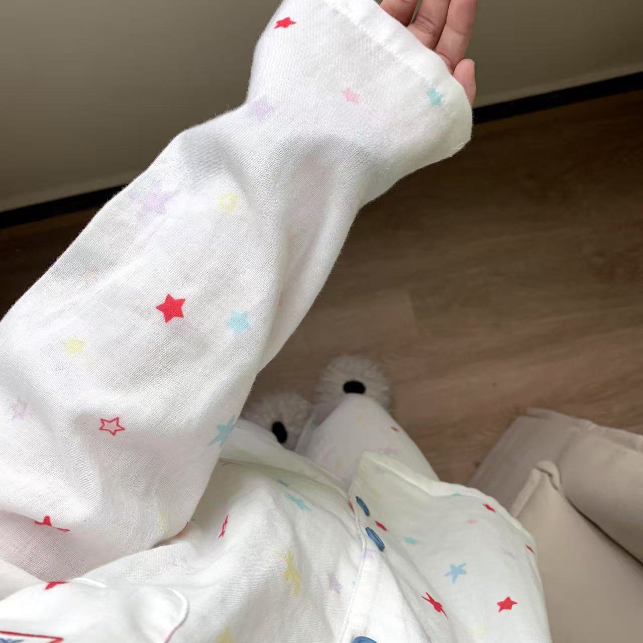 侘町2025年春秋季新款星冰乐少女休闲卡通长袖睡衣可外穿家居服