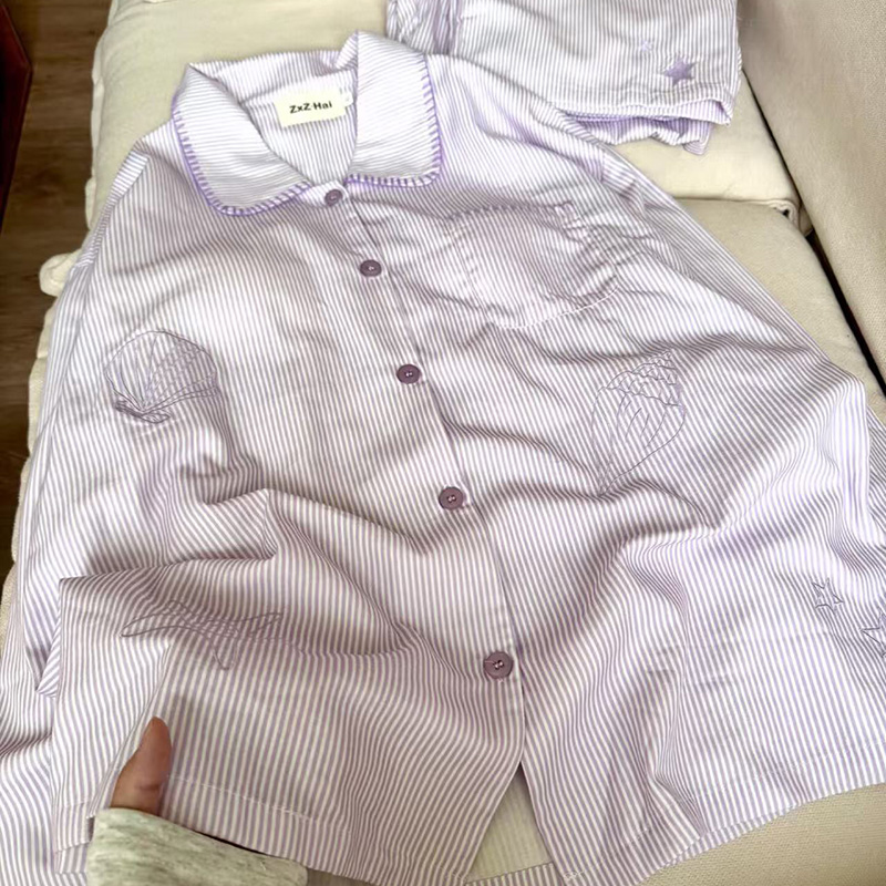 2025年新款紫色星星贝壳睡衣套装