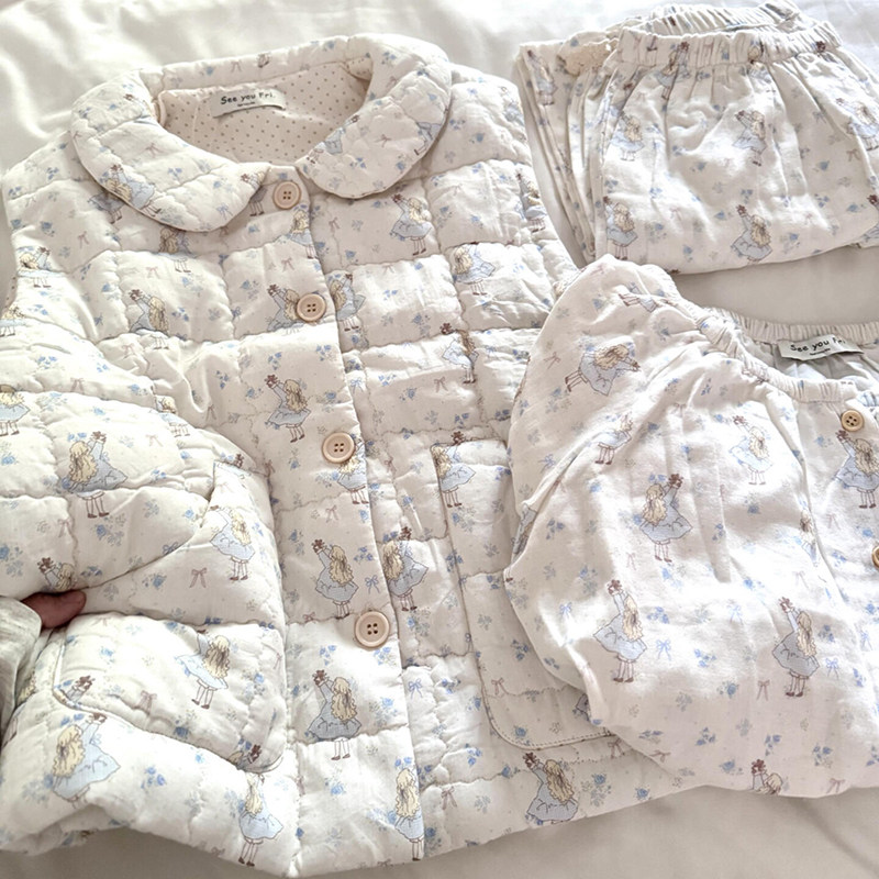 侘町2026新款小熊马甲冬季保暖空气夹棉女款卡通睡衣可外穿家居服,女士内衣/男士内衣/家居服,睡衣/家居服套装,淘宝优惠券,粉丝福利购,淘宝优惠卷