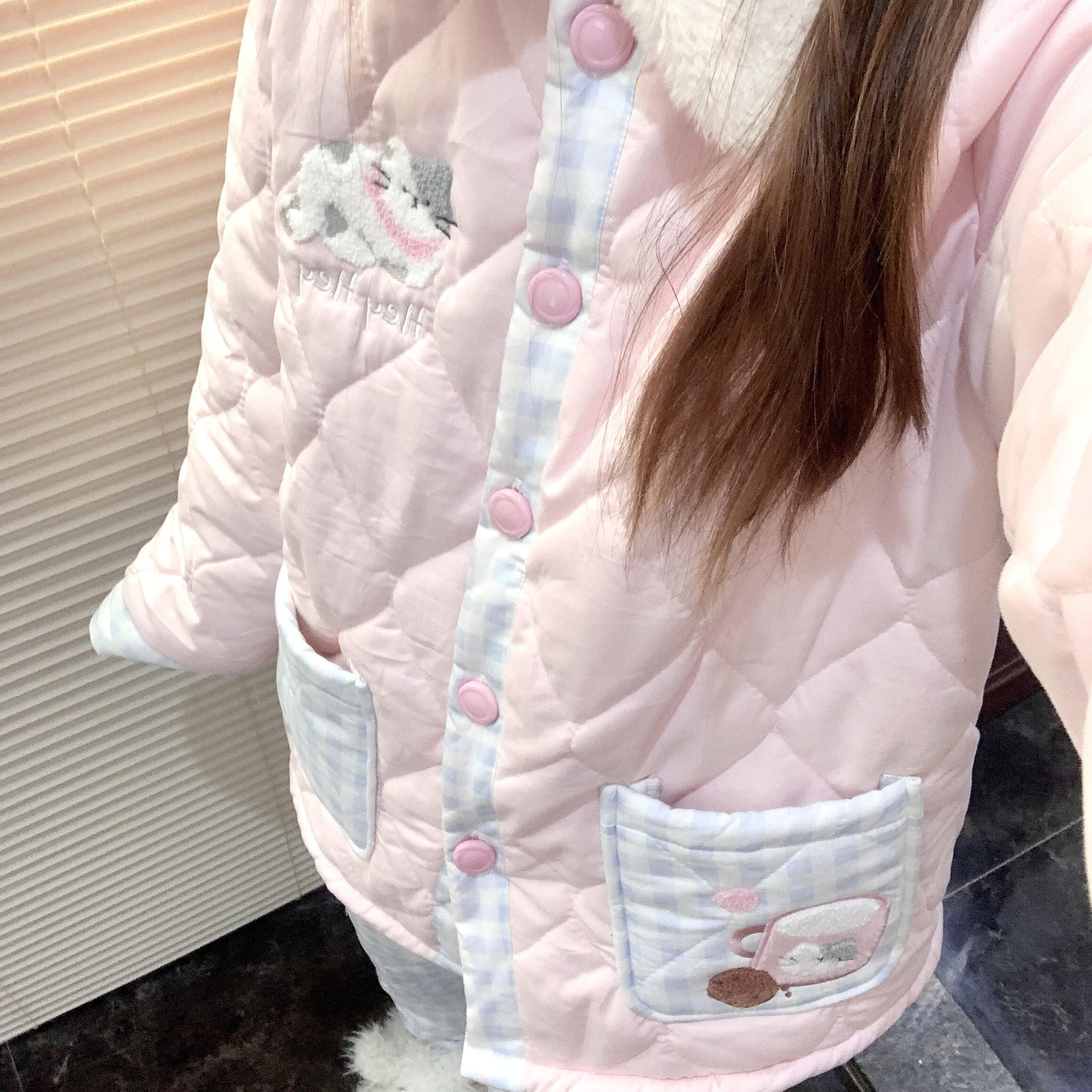 侘町2025年新款三层夹棉咖啡猫咪女保暖加厚睡衣可外穿冬季家居服,女士内衣/男士内衣/家居服,睡衣/家居服套装,淘宝优惠券,粉丝福利购,淘宝优惠卷