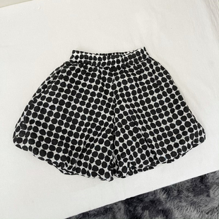吾名堂品牌折扣女童夏装休闲百搭短裤波点印花裙裤纯棉花苞短裤