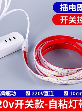 灯带led灯条超亮220v自粘客厅吊顶氛围展示室内专用户外防水照明