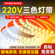 三色变光自粘220v灯带室内客厅天花板吊顶户外防水氛围led软灯条