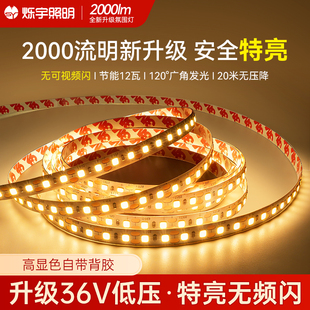 烁宇高亮护眼led低压灯带客厅无主灯吊顶氛围线性灯36v柔性软灯条