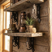 欧式 饰 简约复古铸铁龙型三角支架书架层搁隔板固定支撑置物架装