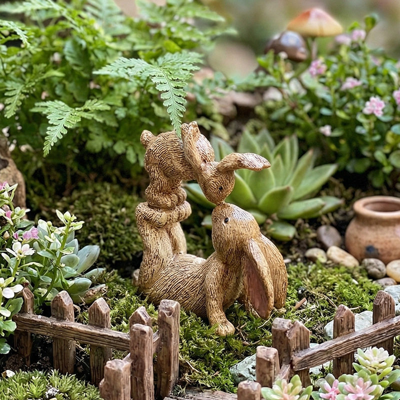 跨境新品创意树脂工艺亲子兔艺术装饰摆件浪漫情人节复活节桌面,家居饰品,桌面摆件,淘宝优惠券,粉丝福利购,淘宝优惠卷