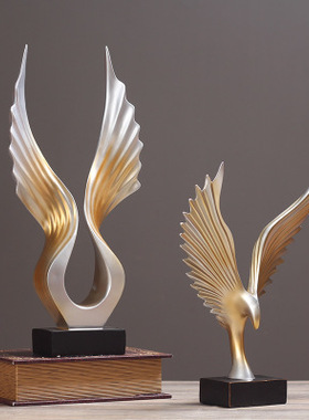 美式风树脂天使翅膀样板间装饰品