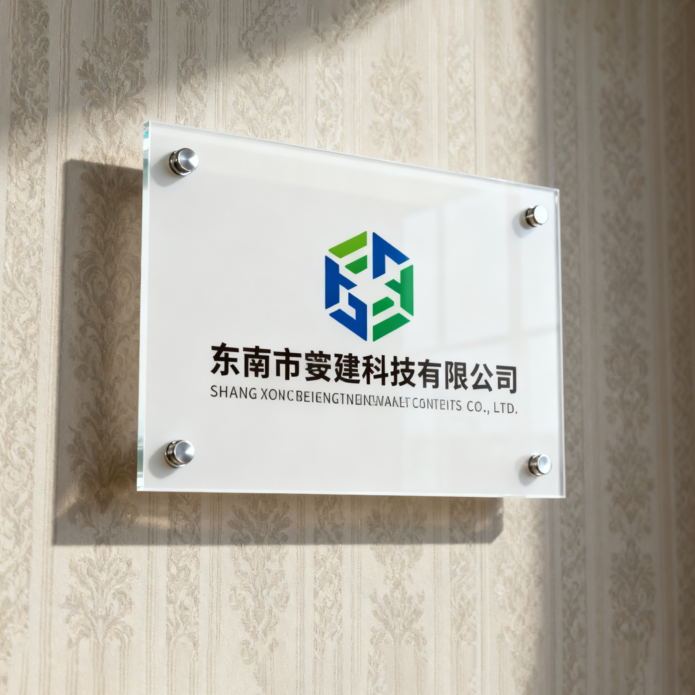 有机玻璃广告牌亚克力透明水晶公司门牌展示招牌UV印工作室logo墙