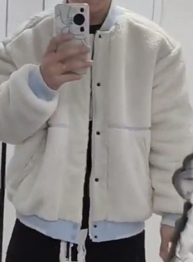专柜正品Adidas阿迪达斯毛绒外套仿羊羔绒保暖防风棉服夹克IL8917