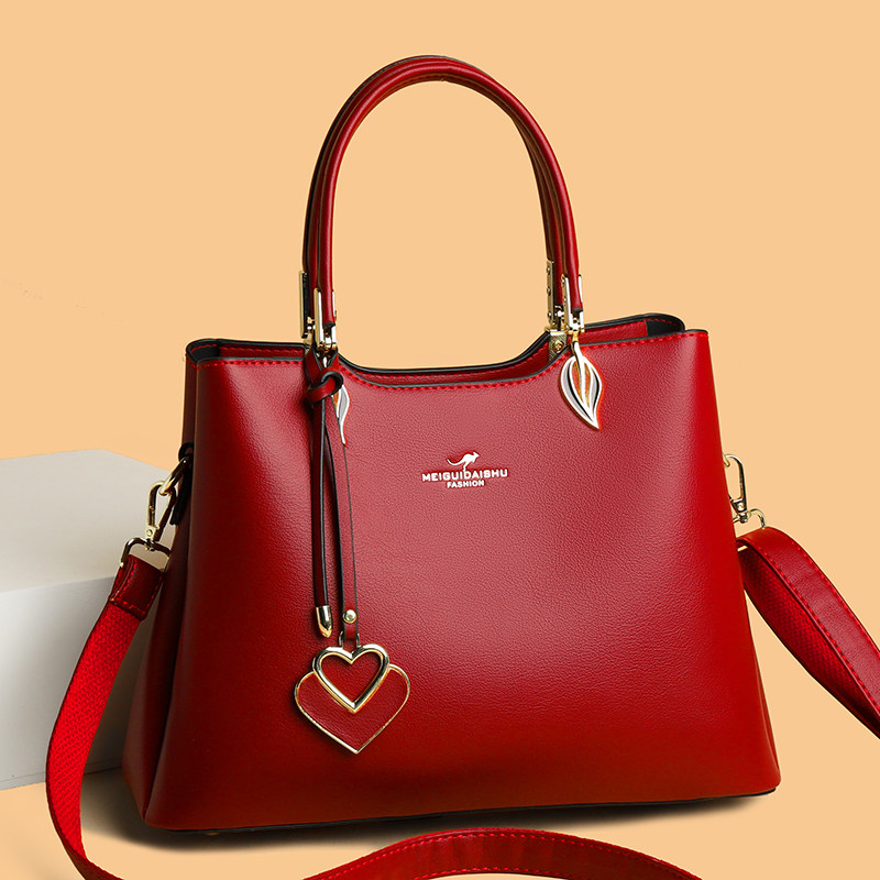 正品袋鼠包包2025新款真皮女士手提包送中年妈妈喜婆婆结婚斜挎包