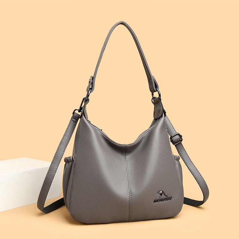 正品袋鼠真皮女包2025新款斜挎包女送妈妈中年女式单肩包包大容量