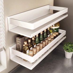 吉百居调味罐架厨房置物架免打孔调料用品壁挂式多功能调味料收纳