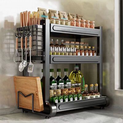 吉百居台面调味罐架厨房置物架家用多功能台面刀架多层调味料收纳