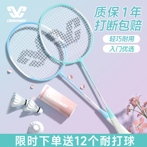 【超耐打】羽毛球拍！送12个球