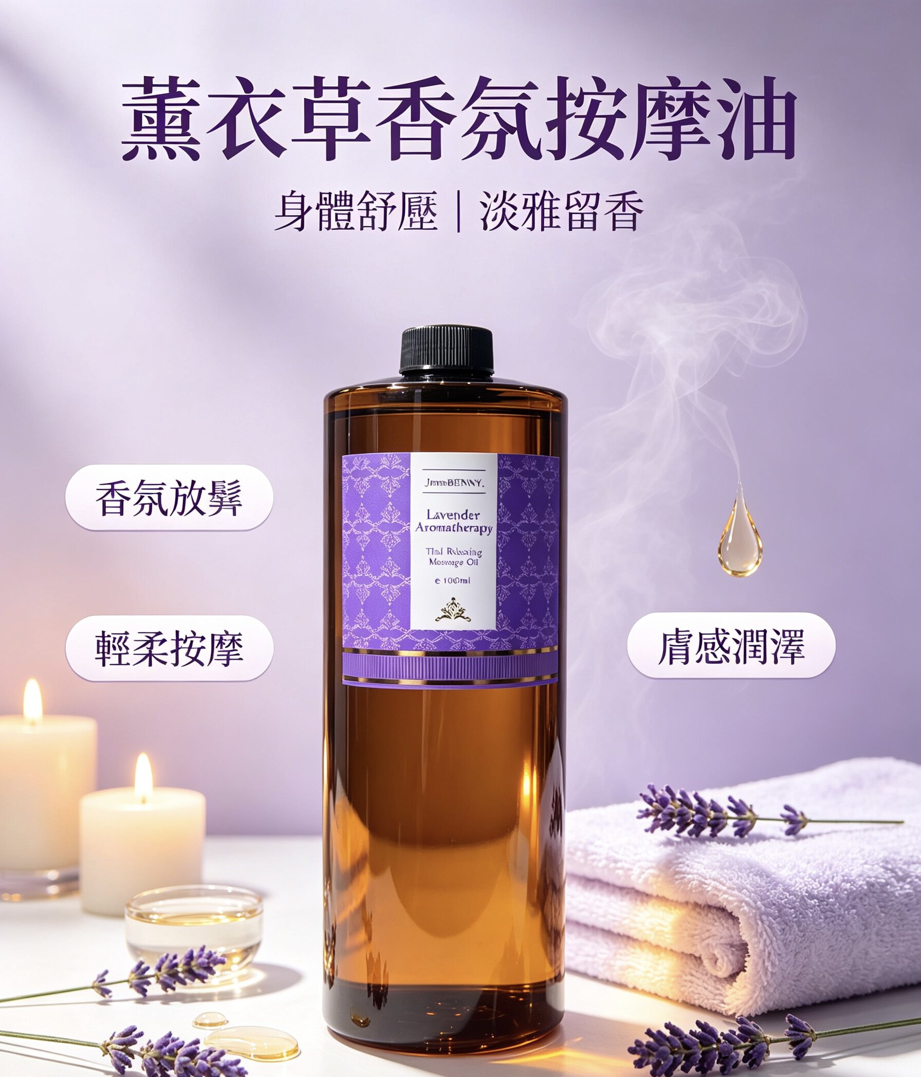 薰衣草香薰按摩油花香精油产品通香薰精油