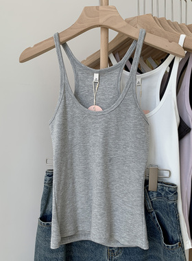 夏季款性感U领细带工字背心吊带女短款辣妹打底衫内搭外穿上衣潮