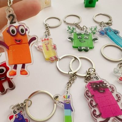 numberblocks周边数字积木1-10钥匙扣亚克卡通数字人偶1-100挂件