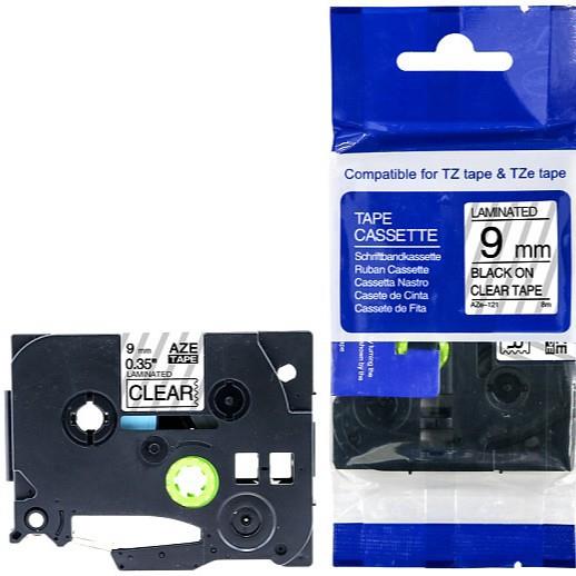 一冠好印适用兄弟Brother 标签机色带9mmTZe-221 TZe-421白底黑字