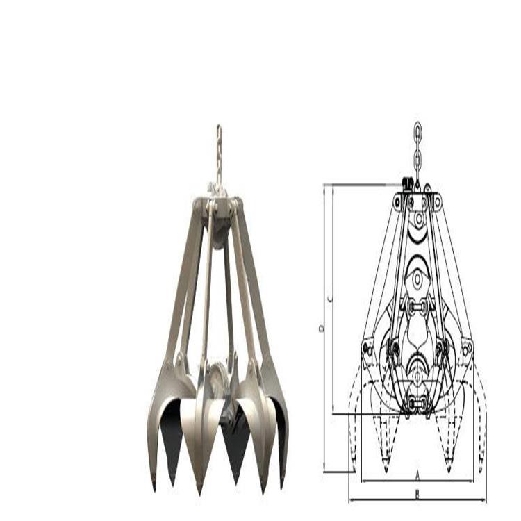 电动液压抓斗 起重机配件液压抓斗 莲花抓