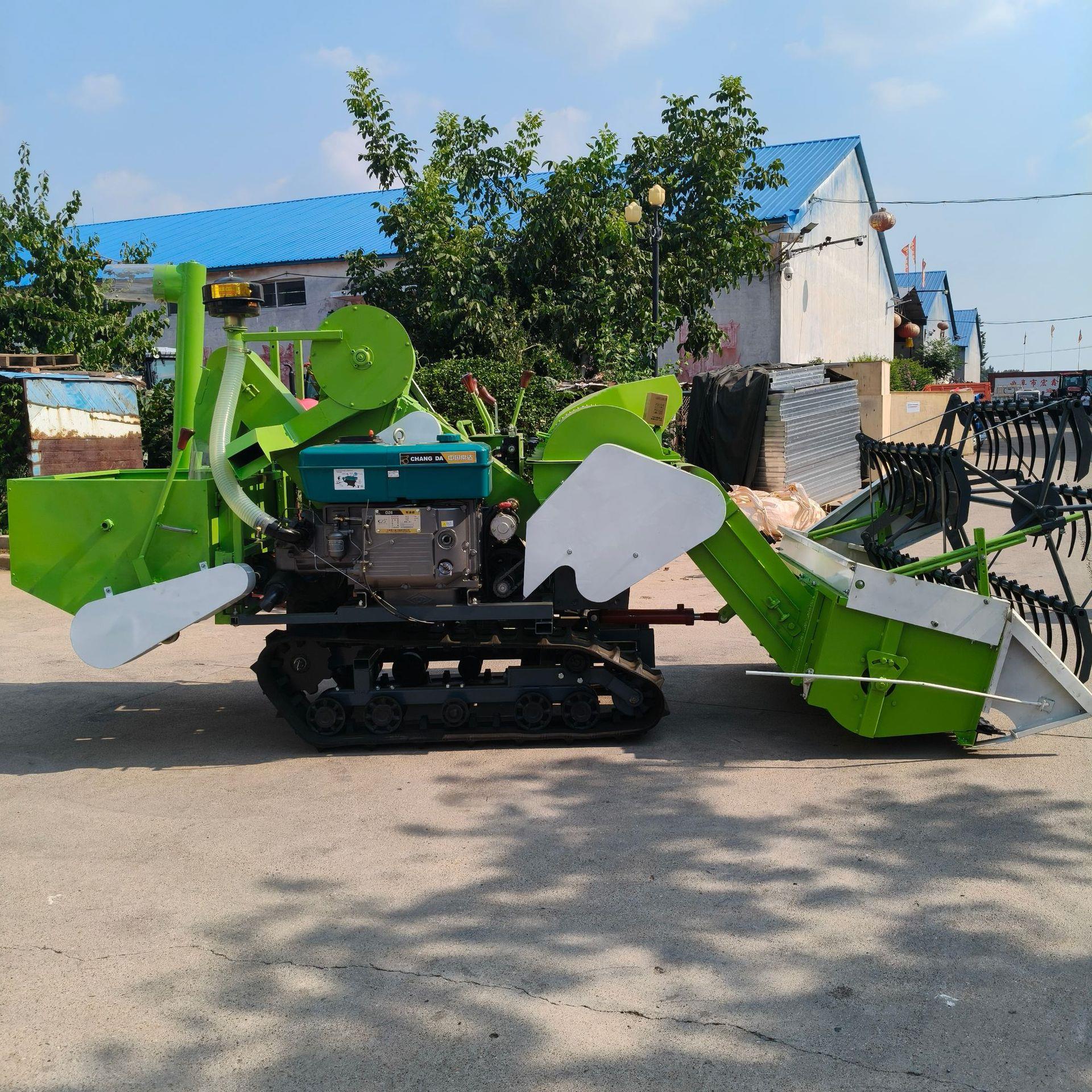 25马力水稻黄豆联合收割机 稻谷收割脱粒装袋机大豆联合收割机