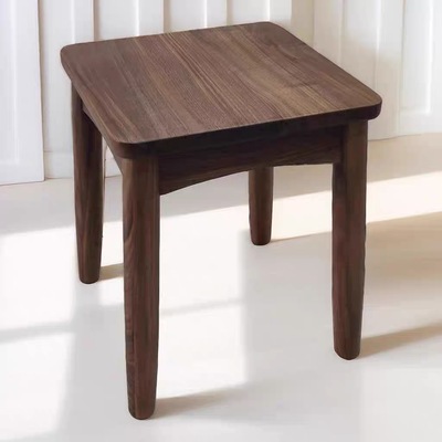 进口北美黑胡桃木实木凳子中式可叠放板凳茶桌凳换鞋凳客厅餐凳
