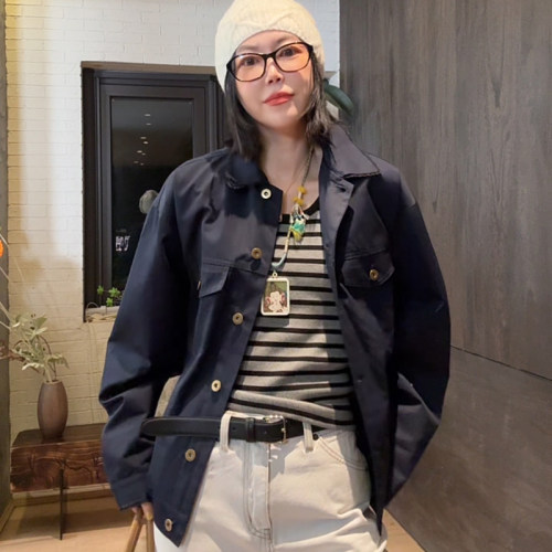 LUNA“春天法国”春季miu蓝调工装重磅夹克