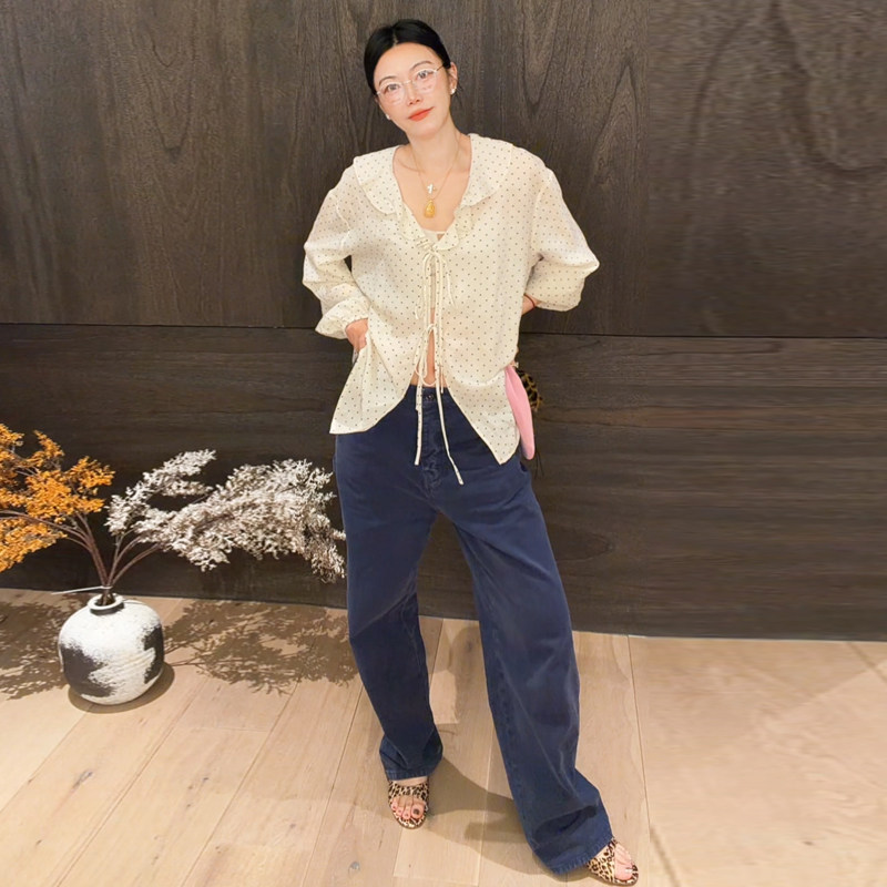 LUNA“丹宁原牛”缪系靛蓝色牛仔工装裤