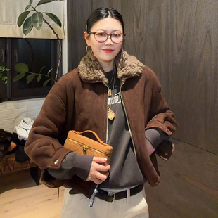 LUNA 缪系德皮大毛领抽绳皮毛一体德国皮草 高定路线