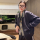 LUNA 缪派知识份子 缪系翻领少女感针织夹克外套