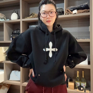 LUNA 客制订单 400克重磅 宽松复古卫衣 十字架