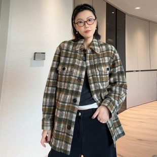 LUNA“格仔王”英伦复古 重磅羊毛 衬衫型外套